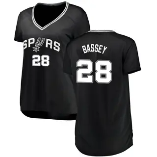 Women's Charles Bassey San Antonio Spurs Fanatics Branded Fast Break Black Jersey - Icon Edition