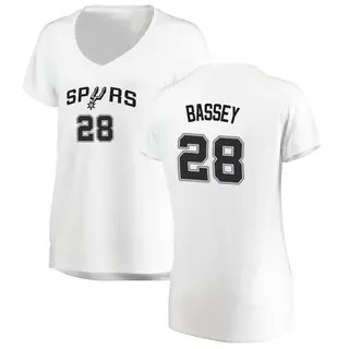 Women's Charles Bassey San Antonio Spurs Fanatics Branded Fast Break White Jersey - Association Edition