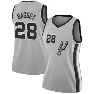 Women's Charles Bassey San Antonio Spurs Nike Swingman Silver Jersey - Statement Edition