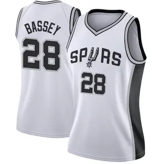 Women's Charles Bassey San Antonio Spurs Nike Swingman White Jersey - Association Edition