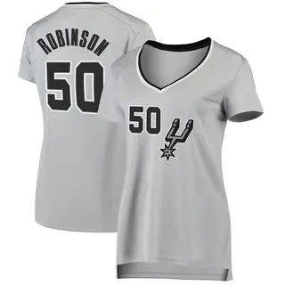 Women's David Robinson San Antonio Spurs Fanatics Branded Fast Break Silver Jersey - Statement Edition