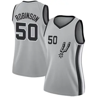 Women's David Robinson San Antonio Spurs Nike Swingman Silver Jersey - Statement Edition
