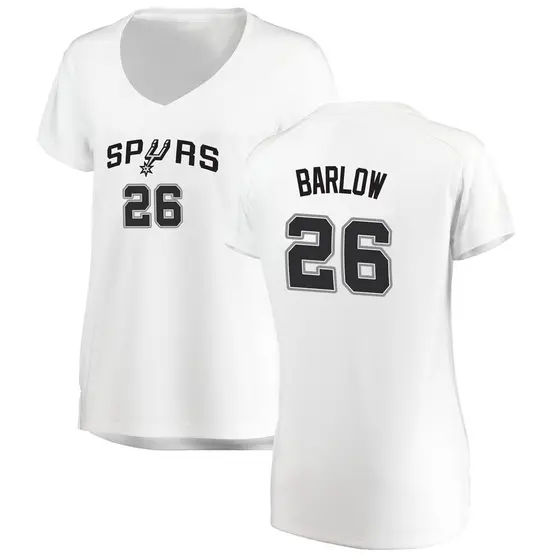 Women's Dominick Barlow San Antonio Spurs Fanatics Branded Fast Break White Jersey - Association Edition