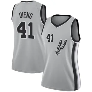 Women's Gorgui Dieng San Antonio Spurs Nike Swingman Silver Jersey - Statement Edition