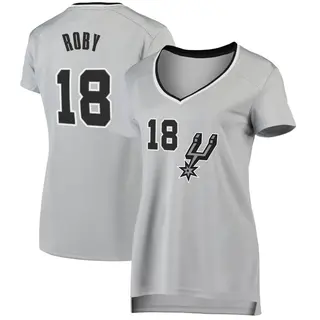 Women's Isaiah Roby San Antonio Spurs Fanatics Branded Fast Break Silver Jersey - Statement Edition