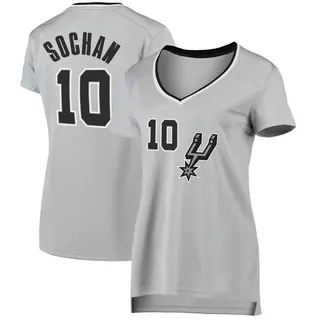 Women's Jeremy Sochan San Antonio Spurs Fanatics Branded Fast Break Silver Jersey - Statement Edition