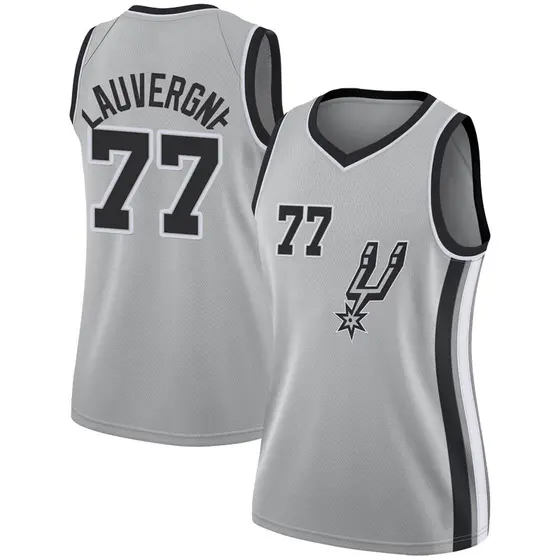 Women's Joffrey Lauvergne San Antonio Spurs Nike Swingman Silver Jersey ...