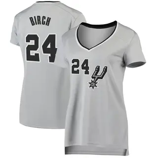 Women's Khem Birch San Antonio Spurs Fanatics Branded Fast Break Silver Jersey - Statement Edition