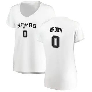 Women's Maliq Brown San Antonio Spurs Fanatics Branded Fast Break White Jersey - Association Edition