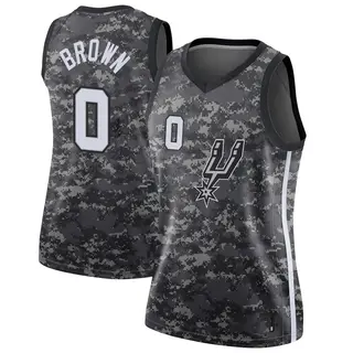Women's Maliq Brown San Antonio Spurs Nike Swingman Black Jersey - City Edition