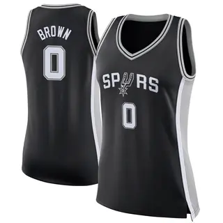 Women's Maliq Brown San Antonio Spurs Nike Swingman Black Jersey - Icon Edition