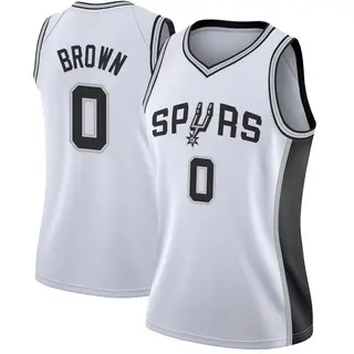 Women's Maliq Brown San Antonio Spurs Nike Swingman White Jersey - Association Edition