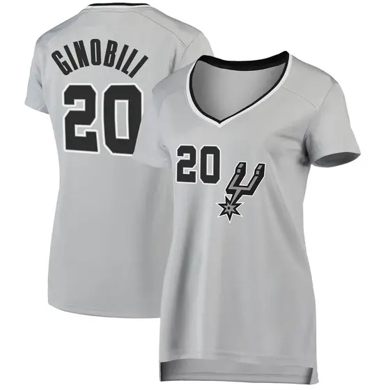 Women's Manu Ginobili San Antonio Spurs Fanatics Branded Fast Break Silver  Jersey - Statement Edition