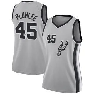 Women's Mason Plumlee San Antonio Spurs Nike Swingman Silver Jersey - Statement Edition