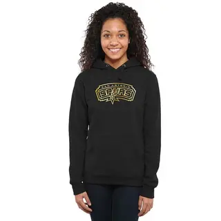 Women's San Antonio Spurs Gold Collection Ladies Pullover Hoodie - Black