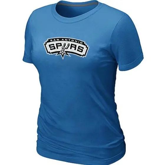 Women's San Antonio Spurs Light Blue Big & Tall Primary Logo T-Shirt 