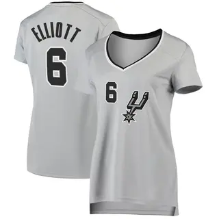 Women's Sean Elliott San Antonio Spurs Fanatics Branded Fast Break Silver Jersey - Statement Edition