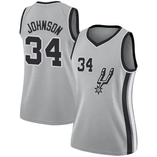 Women's Stanley Johnson San Antonio Spurs Nike Swingman Silver Jersey - Statement Edition