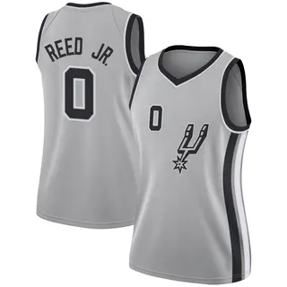 Women's Tarris Reed Jr. San Antonio Spurs Nike Swingman Silver Jersey - Statement Edition