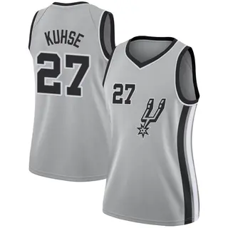 Women's Tommy Kuhse San Antonio Spurs Nike Swingman Silver Jersey - Statement Edition