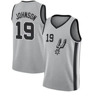 Youth Alize Johnson San Antonio Spurs Nike Swingman Silver Jersey - Statement Edition