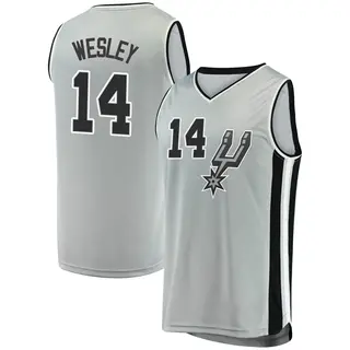 Youth Blake Wesley San Antonio Spurs Fanatics Branded Fast Break Silver Jersey - Statement Edition