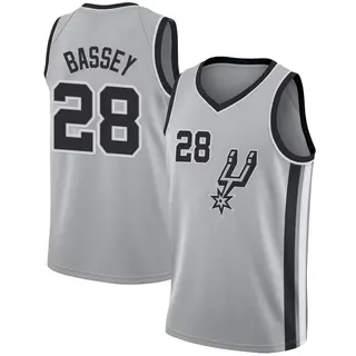 Youth Charles Bassey San Antonio Spurs Nike Swingman Silver Jersey - Statement Edition