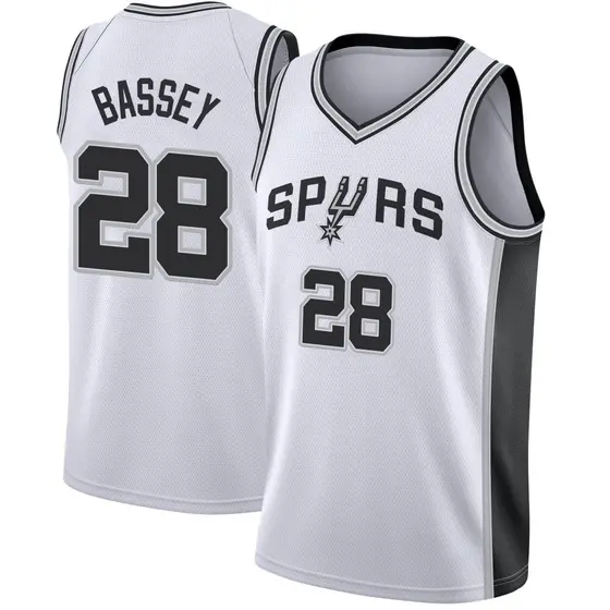 Youth Charles Bassey San Antonio Spurs Nike Swingman White Jersey - Association Edition