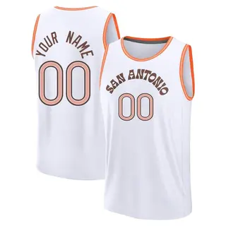 Youth Custom San Antonio Spurs Fanatics Branded Fast Break White 2023/24 City Edition Jersey