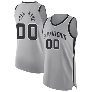 Youth Custom San Antonio Spurs Jordan Brand Authentic Silver 2024/25 Statement Edition Jersey