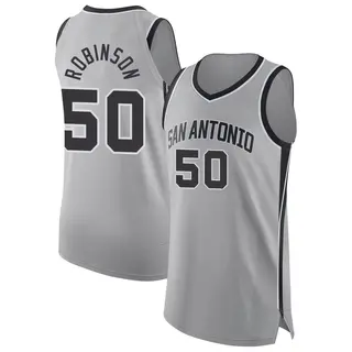 Youth David Robinson San Antonio Spurs Jordan Brand Authentic Silver 2024/25 Statement Edition Jersey