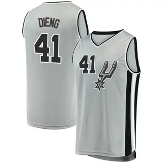 Youth Gorgui Dieng San Antonio Spurs Fanatics Branded Fast Break Silver Jersey - Statement Edition