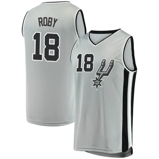 Youth Isaiah Roby San Antonio Spurs Fanatics Branded Fast Break Silver Jersey - Statement Edition