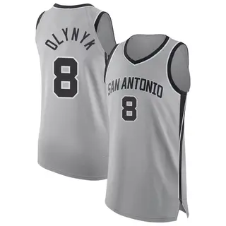 Youth Kelly Olynyk San Antonio Spurs Jordan Brand Authentic Silver 2024/25 Statement Edition Jersey