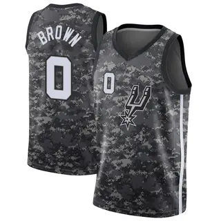 Youth Maliq Brown San Antonio Spurs Nike Swingman Black Jersey - City Edition
