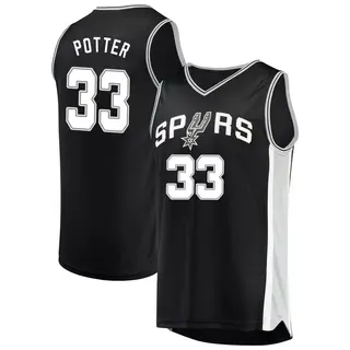 Youth Micah Potter San Antonio Spurs Fanatics Branded Fast Break Black Jersey - Icon Edition