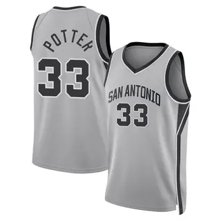 Youth Micah Potter San Antonio Spurs Jordan Brand Swingman Silver 2024/25 Statement Edition Jersey