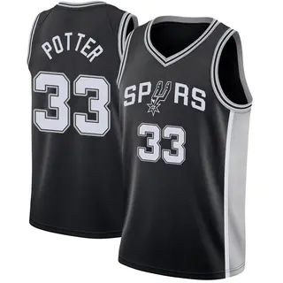 Youth Micah Potter San Antonio Spurs Nike Swingman Black Jersey - Icon Edition