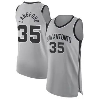Youth Romeo Langford San Antonio Spurs Jordan Brand Authentic Silver 2024/25 Statement Edition Jersey