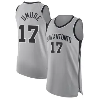 Youth Stanley Umude San Antonio Spurs Jordan Brand Authentic Silver 2024/25 Statement Edition Jersey