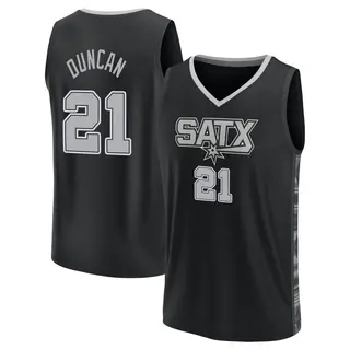 Youth Tim Duncan San Antonio Spurs Fanatics Branded Fast Break Black Statement Edition 2022/23 Jersey