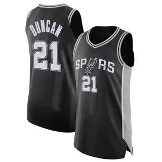 Youth Tim Duncan San Antonio Spurs Nike Authentic Black Jersey - Icon Edition