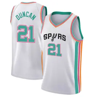 Youth Tim Duncan San Antonio Spurs Nike Swingman White 2021/22 City Edition Jersey