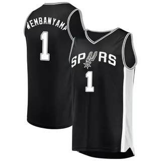 Youth Victor Wembanyama San Antonio Spurs Fanatics Branded Fast Break Black Jersey - Icon Edition